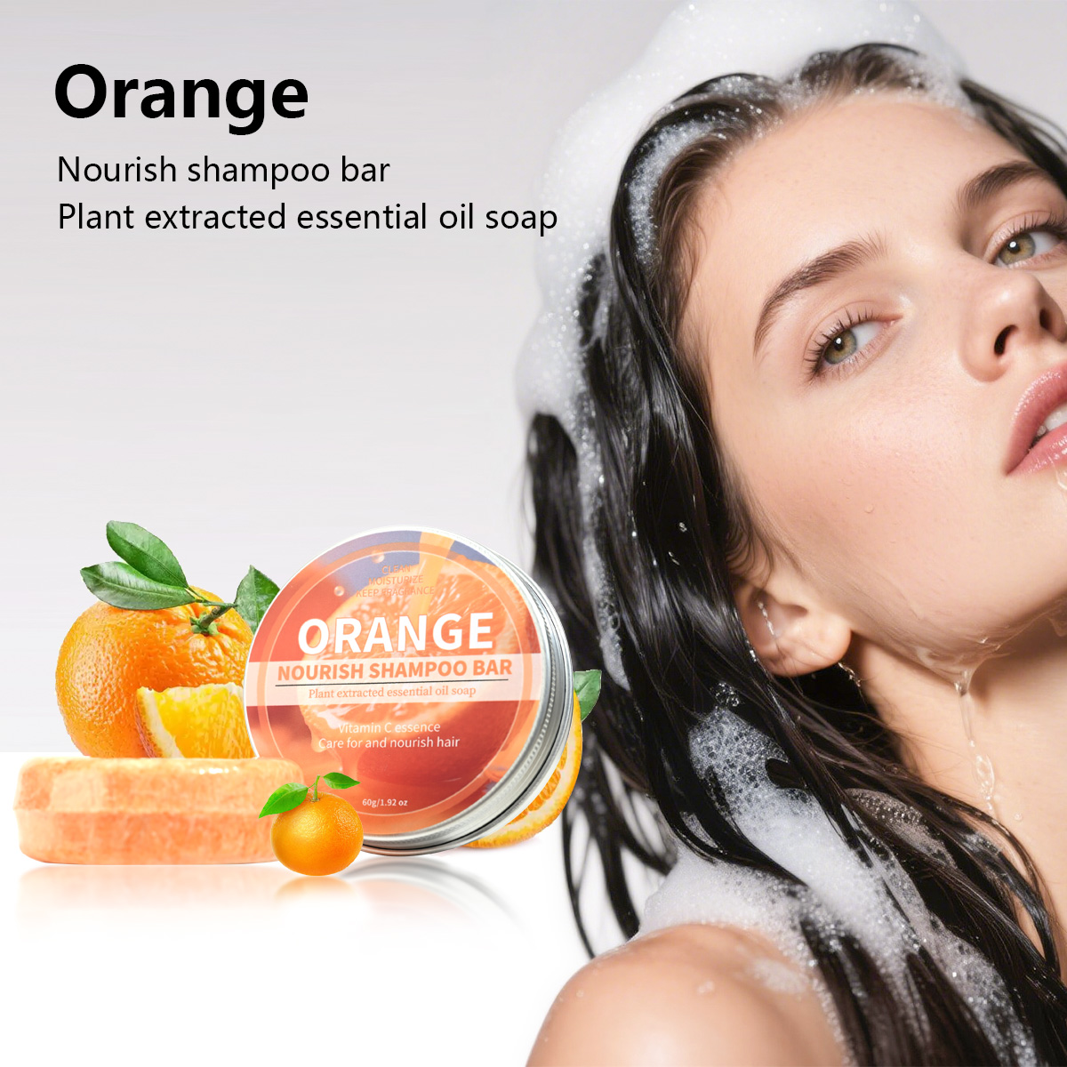 Hair Care Orange - صابون شامبو نباتي بزيت البرتقال الحلو،