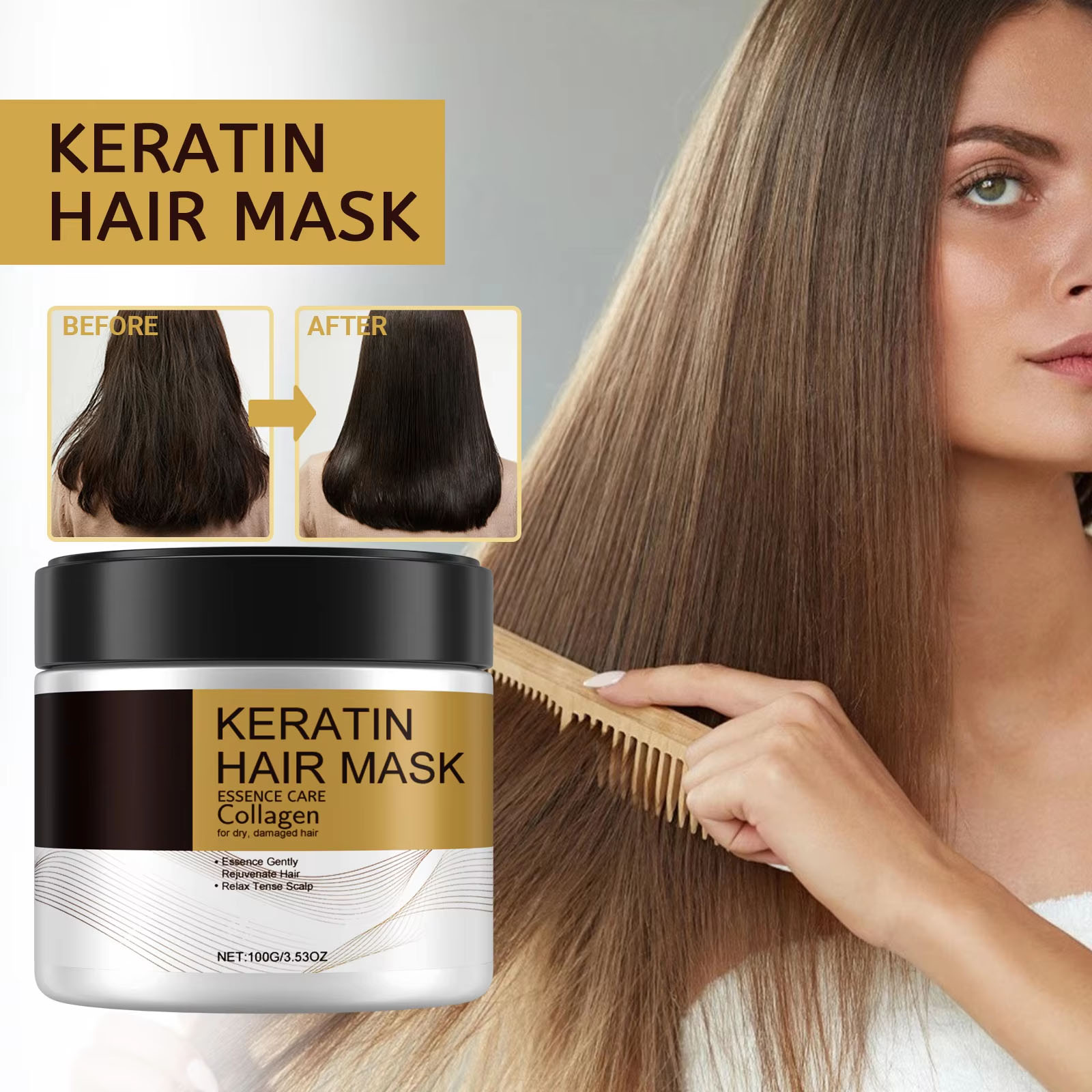 Hair Care Orange - الكيراتين العناية بالشعر قناع مغذي عميق