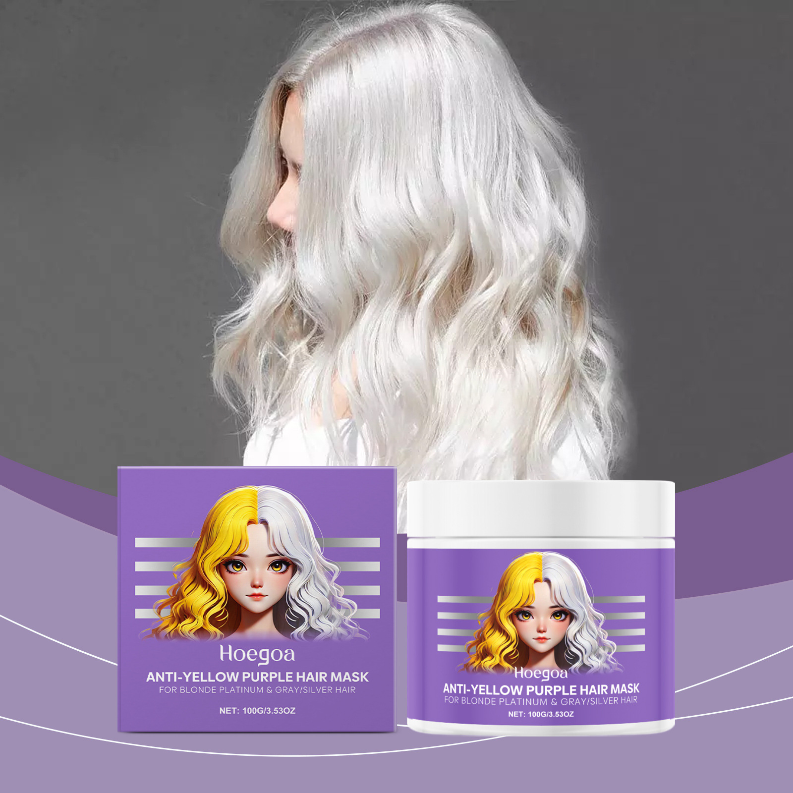 Deep Conditioner Mask - غطاء قناع الشعر الأرجواني، غطاء شعر