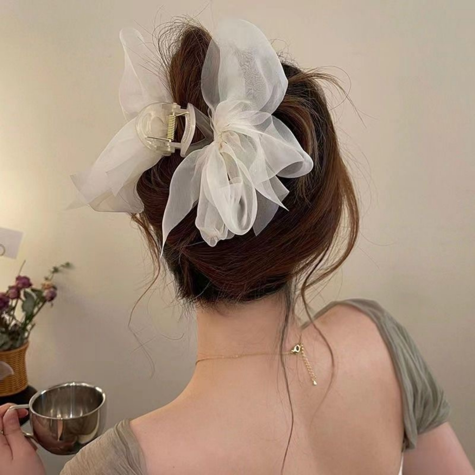 1PCFashion شبكة تول كبير القوس - مراجعة Hair Clip Claw Large وسعره