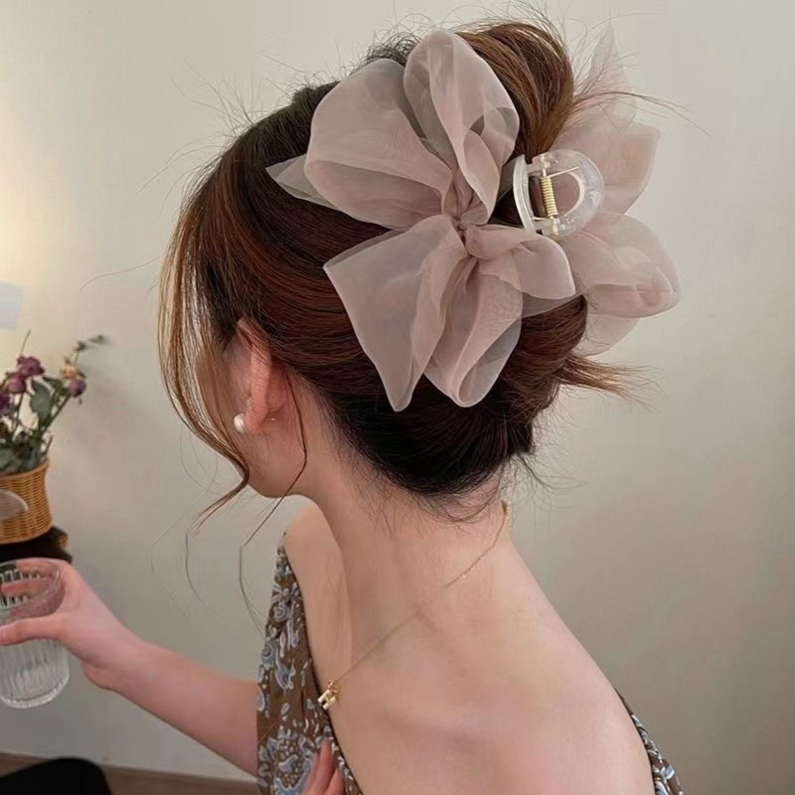 1PCFashion شبكة تول كبير القوس - مراجعة Hair Clip Claw Large وسعره