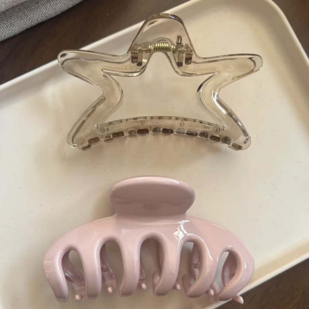 مشبك شعر كوري كبير وردي اللون  - مراجعة Hair Clip Claw Large وسعره
